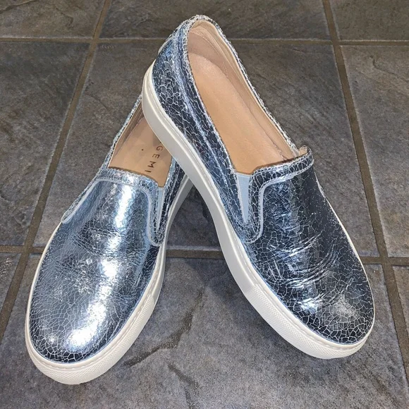 M. GEMI 'The Fresco' Metallic Blue Leather Slip-on - Picture 3 of 11